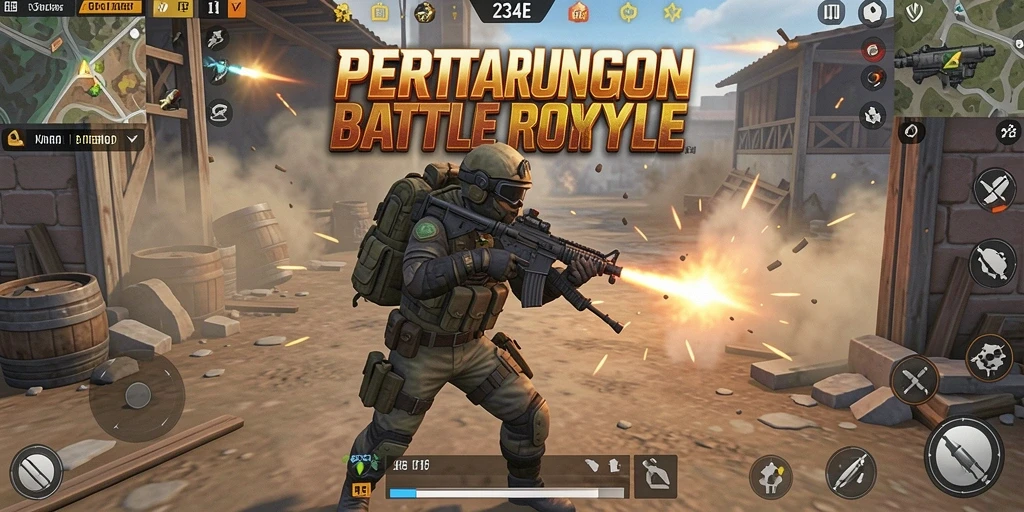Gameplay seru dan mendebarkan di 234E saat bertempur di Battle Royale.