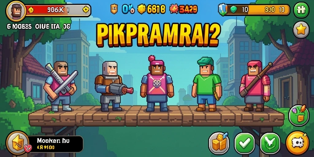 Screenshot gameplay 66K yang menampilkan karakter berkembang.