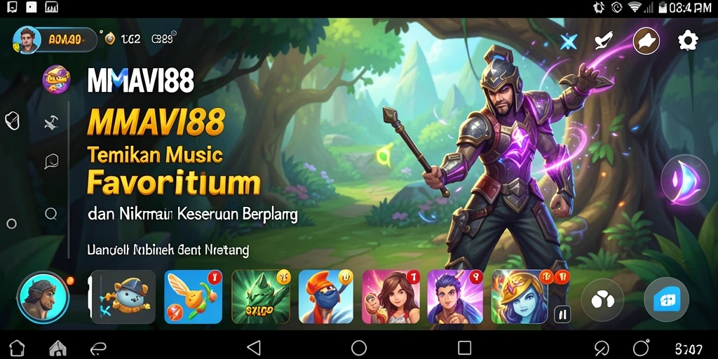 Screenshot AMAVI88 menampilkan gameplay seru dengan berbagai tantangan musik.