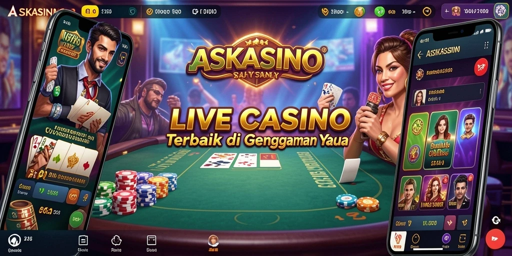 Tampilan gameplay menyenangkan dalam <strong>ASKASINO</strong> dengan dealer langsung dan tabel permainan.