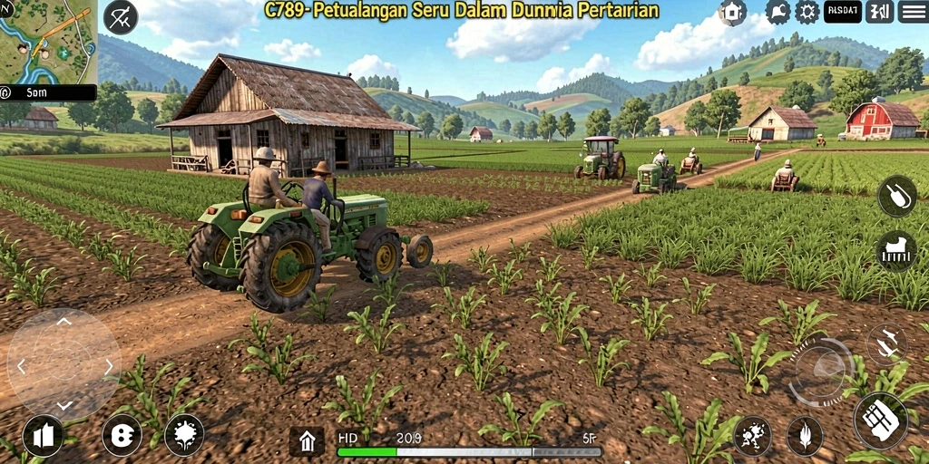 Tangkapan layar menunjukkan gameplay seru di pertanian C789.