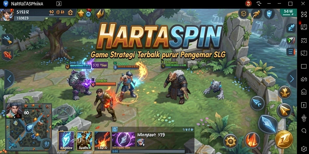 Tampilan permainan HARTASPIN yang menarik dan strategis.