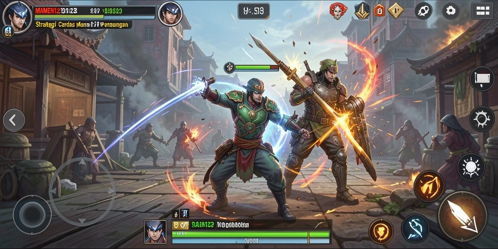 Tampilan gameplay MAMEN123 yang intens dan strategis.
