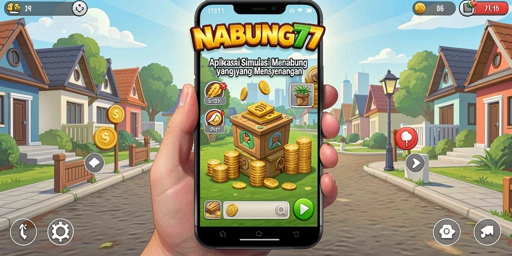 Tampilan gameplay mengasyikkan dari NABUNG77, memotivasi pengguna untuk menabung.
