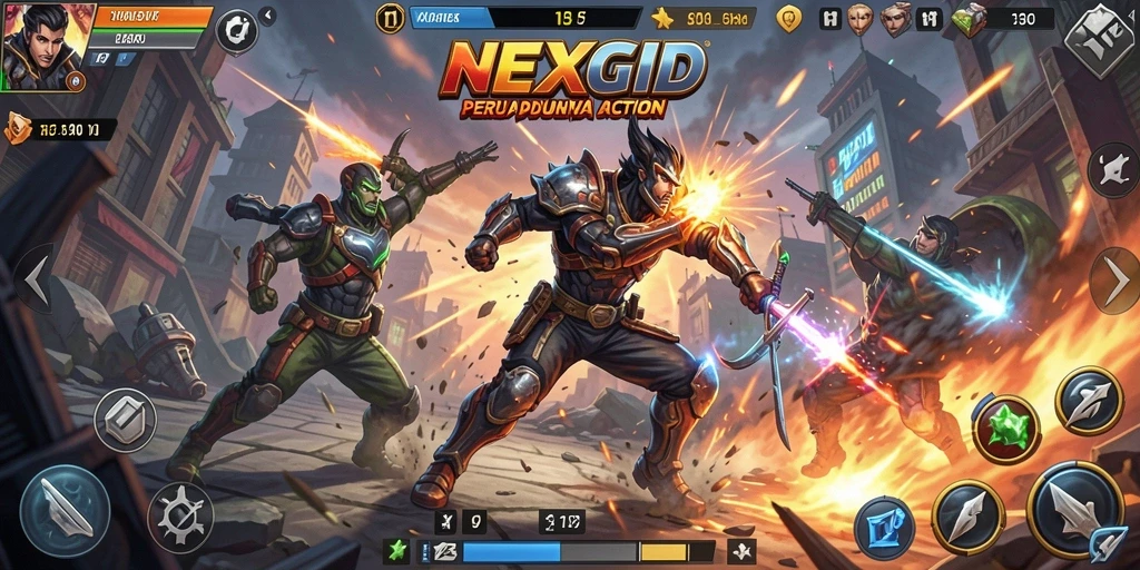 Tampilan gameplay NEXGID yang penuh aksi dan mendebarkan.