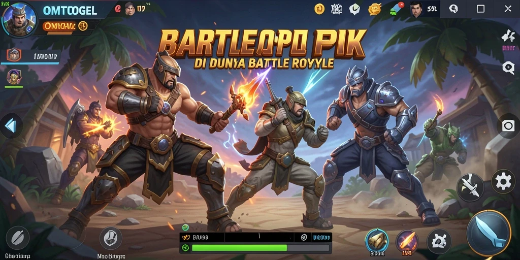 Screenshot gameplay <strong>OMTOGEL</strong> menampilkan aksi seru pertempuran Battle Royale.