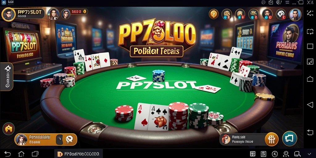 Tampilan atraktif dari gameplay Poker yang mendebarkan.