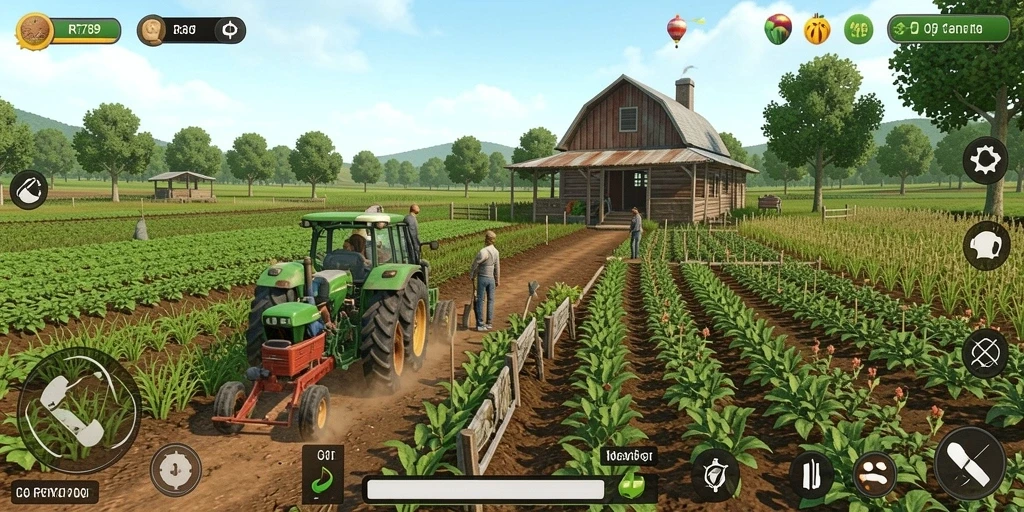 Gameplay menarik dalam RR789 yang menunjukkan aktivitas bertani.