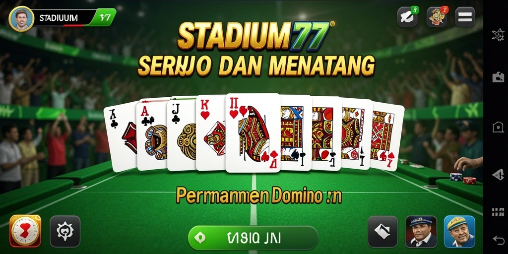 Tampilan gameplay domino seru di STADIUM77