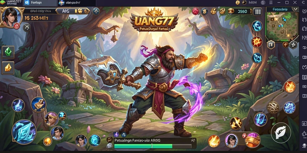 Tampilan menarik dari gameplay ARPG di UANG77.