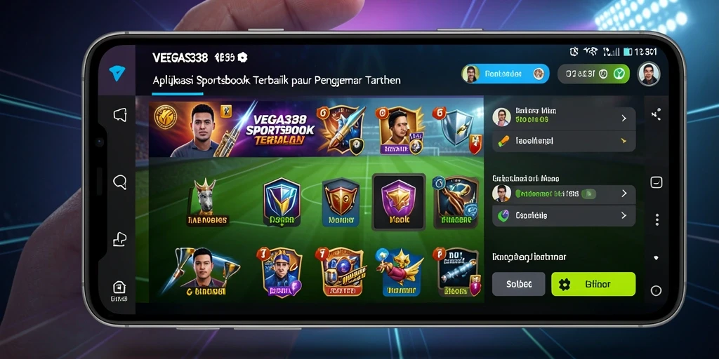 Tampilan antarmuka aplikasi Sportsbook VEGAS338 yang modern dan menarik.